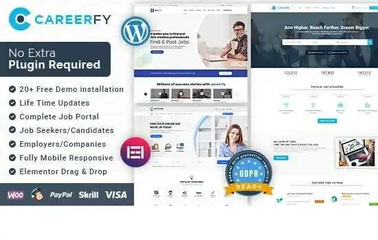 Careerfy Theme GPL – Job Board – Job Listing WP Websites