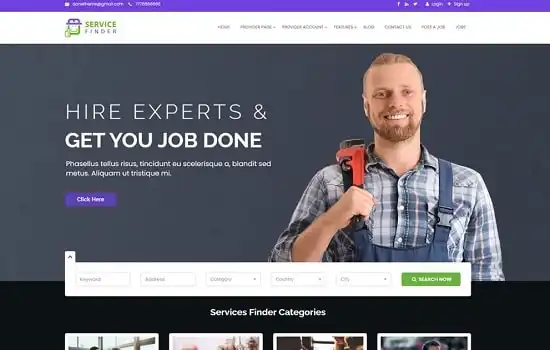 Service Finder Theme GPL – Provider and Business Listing WordPress Websites